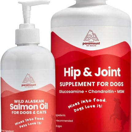 Paramount Pet Health Joint & Coat Vitality Bundle for Dogs: Glucosamine + Wild Alaskan Salmon Oil