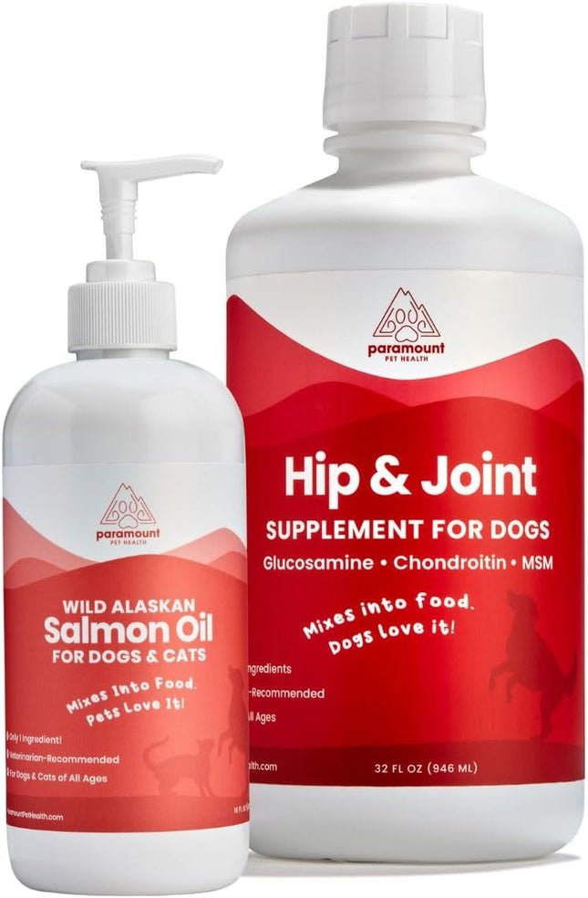 Paramount Pet Health Joint & Coat Vitality Bundle for Dogs: Glucosamine + Wild Alaskan Salmon Oil