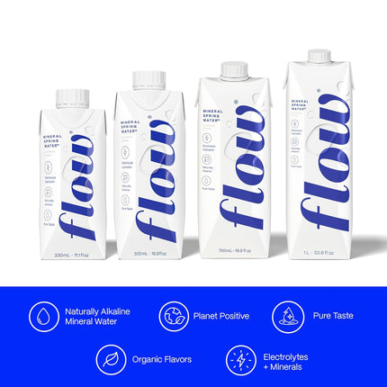 Flow Alkaline Spring Water - Refreshing Taste Of Natural Alkaline Water With Natural Electrolytes, Eco-Friendly Packaging, Non-GMO And BPA-Free. Unflavored. 12 Pack of 16.9 FL Bottles