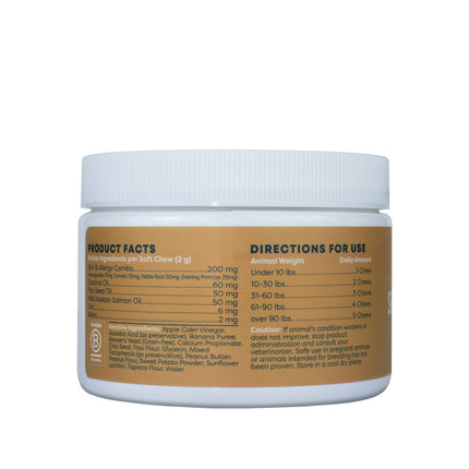 ALZOO Allergy Chews for Dogs, 100% Plant-Based Active Ingredients, Peanut Butter Flavor, 90 Count