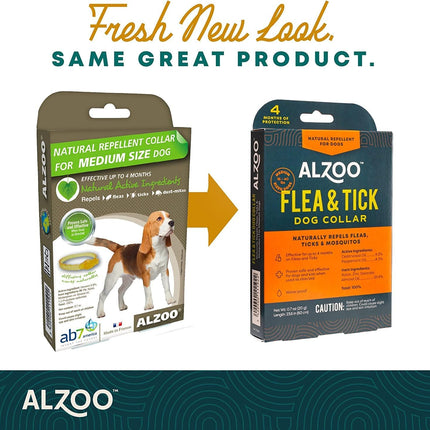 ALZOO Flea & Tick Dog Collar and 8 Fl. Oz. Flea & Tick Repellent Spray for Dogs, Medium-Sized Dogs: 16-40 lbs, 100% Plant-Based Active Ingredients