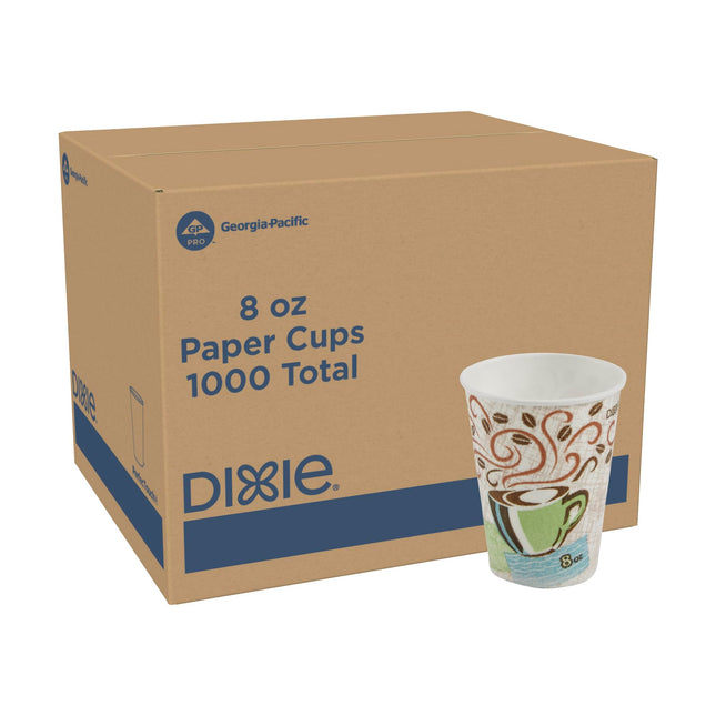 Dixie PerfecTouch 12 oz Paper Coffee Cups By GP PRO, Coffee Haze Design, 500 Count (25 Disposable Cups Per Sleeve, 20 Sleeves Per Case), 5342DX