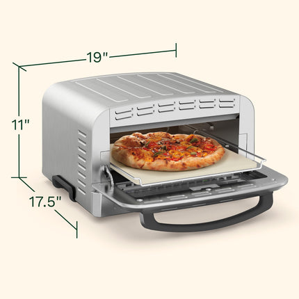 Cuisinart Indoor Pizza Oven – Bake 12” Pizzas in Minutes – Portable Countertop Pizza Oven – Matte Black Stainless Steel - CPZ-120MB
