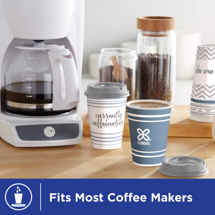 Dixie To Go Paper Coffee Cups With Lids, 12 oz, 156 ct, Disposable Insulated Paper Cups for On-The-Go Hot or Cold Beverages