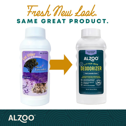 ALZOO Cat Litter Deodorizer, Concentrated Granules Absorb & Help Neutralize Odors, 100% Plant-Based Active Ingredients, Up to 30 Uses, Island Paradise Scent, 26.6 Oz., Pack of 2