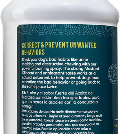 ALZOO Indoor and Outdoor Training Spray for Dogs, Helps Correct Destructive Behavior Like Marking & Chewing On Indoor Areas, 100% Plant-Based Active Ingredients, 32 Fl. Oz. Spray Bottle