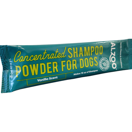 ALZOO Concentrated Shampoo Powder for Dogs, Specially Formulated for Dogs with Sensitive Skin, 100% Plant-Based Active Ingredients, Vanilla Fragrance, Pack of 2