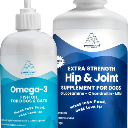 Premium Joint & Omega Bundle for Large Dogs: Concentrated Glucosamine + Natural Omega-3