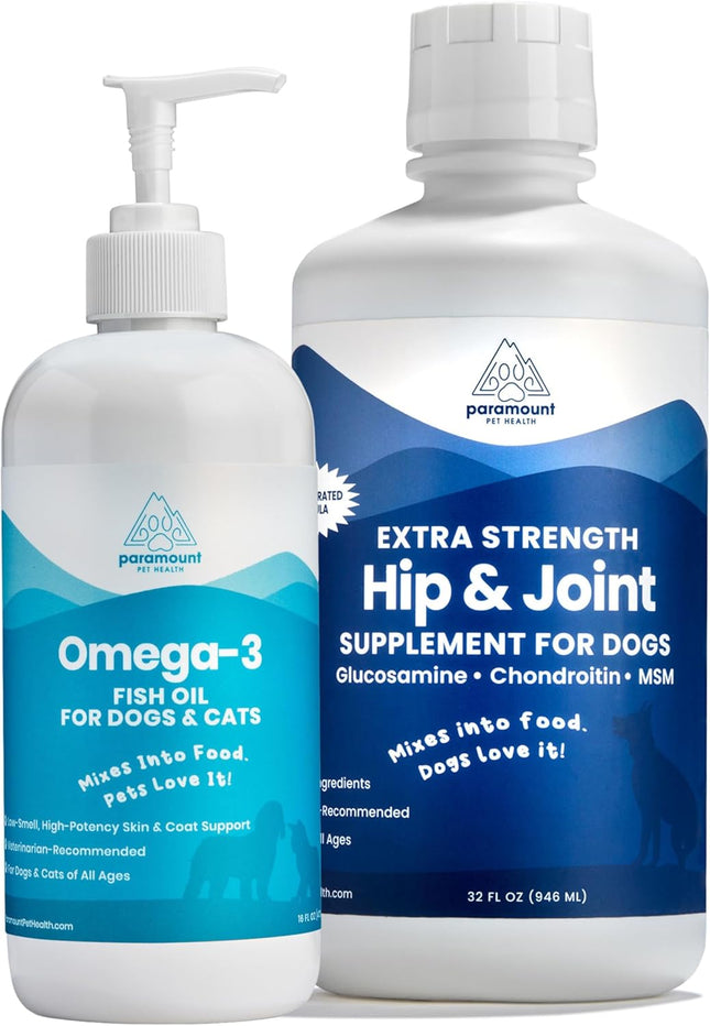 Premium Joint & Omega Bundle for Large Dogs: Concentrated Glucosamine + Natural Omega-3