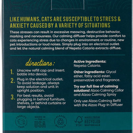 ALZOO Calming Cat Spray, Collar and Diffuser Bundle