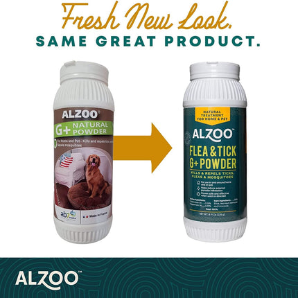 ALZOO Flea & Tick Cat Collar and Flea & Tick G+ Powder, 100% Plant-Based Active Ingredients