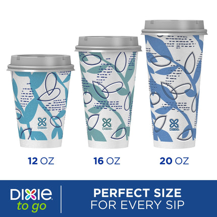Dixie To Go Paper Coffee Cups, 12 oz, 132 ct, Disposable Insulated Paper Cups for On-The-Go Hot or Cold Beverages