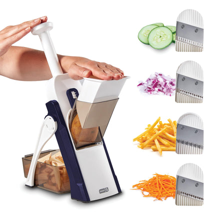 DASH Safe Slice® Mandoline Slicer, Julienne + Dicer for Vegetables, Meal Prep & More with 30+ Presets & Thickness Adjuster - Grey