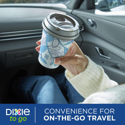 Dixie To Go Paper Coffee Cups With Lids, 12 oz, 156 ct, Disposable Insulated Paper Cups for On-The-Go Hot or Cold Beverages
