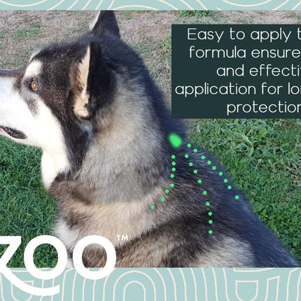 ALZOO Natural Flea & Tick Squeeze-On for Dogs, Helps Repel Fleas, Ticks & Mosquitos, Up to 3-Months Protection, Plant-Based Active Ingredients, Water-Resistant, 3 EZ-On Applicators Per Pack