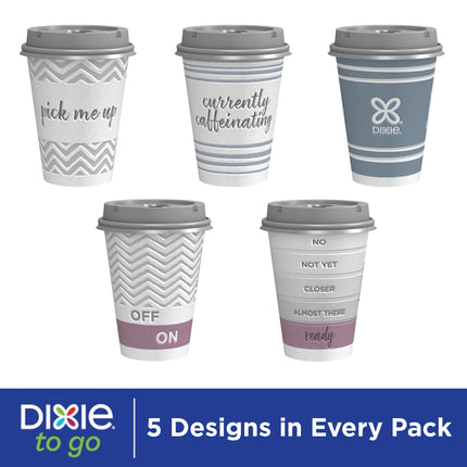 Dixie To Go Paper Coffee Cups With Lids, 12 oz, 156 ct, Disposable Insulated Paper Cups for On-The-Go Hot or Cold Beverages