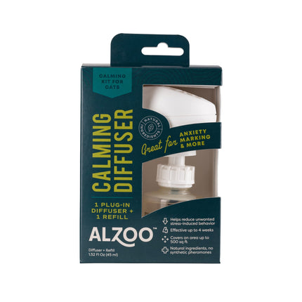 ALZOO Calming Diffuser Refill for Cats, Helps Reduce Unwanted Stress-Induced Behavior, 100% Plant-Based Active Ingredients, Covers Up to 500 Sq. Ft, 1.52 Fl. Oz.