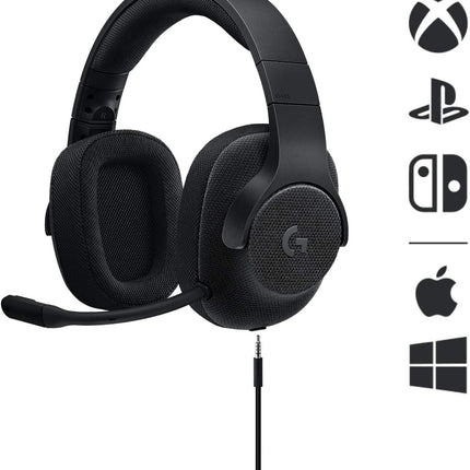 Logitech G433 7.1 Wired Gaming Headset with DTS Headphone: X 7.1 Surround for PC, PS4, PS4 PRO, Xbox One, Xbox One S, Nintendo Switch – Triple Black