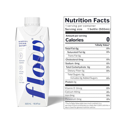 Flow Alkaline Spring Water - Refreshing Taste Of Natural Alkaline Water With Natural Electrolytes, Eco-Friendly Packaging, Non-GMO And BPA-Free. Unflavored. 12 Pack of 16.9 FL Bottles