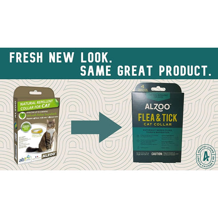 ALZOO Natural Flea & Tick Cat Collar, Helps Repel Fleas, Ticks & Mosquitoes, Plant-Based Active Ingredients, Phthalates and PVC Free, Up to 8 Months Protection, Pack of 2