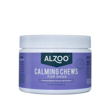 ALZOO Allergy Chews for Dogs, 100% Plant-Based Active Ingredients, Peanut Butter Flavor, 90 Count