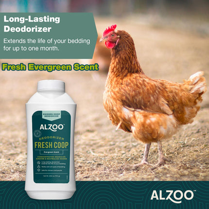 ALZOO My Fresh Coop Deodorizer, Chicken Coop Deodorizer, Concentrated Granules Absorb & Help Neutralize Odors, Mineral-Based Active Ingredients, Up To 30 Uses, 26.6 Oz., Single