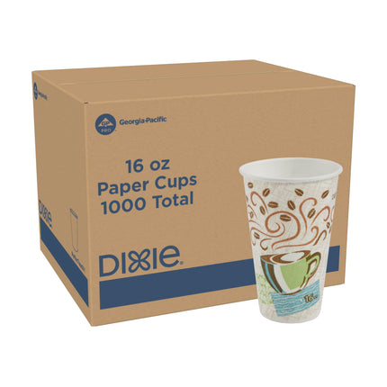 Dixie PerfecTouch 12 oz Paper Coffee Cups By GP PRO, Coffee Haze Design, 500 Count (25 Disposable Cups Per Sleeve, 20 Sleeves Per Case), 5342DX