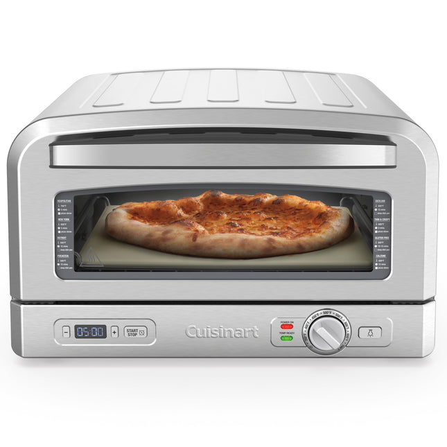 Cuisinart Indoor Pizza Oven – Bake 12” Pizzas in Minutes – Portable Countertop Pizza Oven – Matte Black Stainless Steel - CPZ-120MB