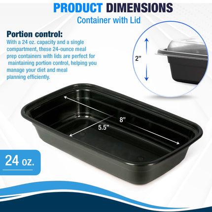 Ruthy's Outlet Meal Prep Containers W/Lids -Square Food Storage – BPA-Free| Stackable | Microwave | Freezer & Dishwasher Safe | Reusable Lunch Bento Box Portion Control & Planning (15 Pack, 16 oz)