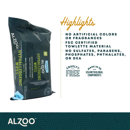 ALZOO Grooming Hypoallergenic Wipes for Dogs, 100% Plant-Based Active Ingredients, 100 Count