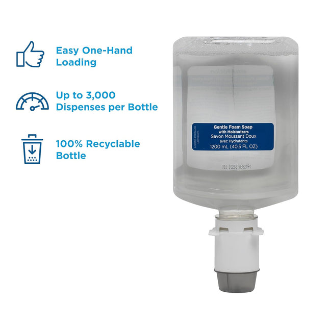 ENMOTION® GEN2 MOISTURIZING FOAM SOAP DISPENSER REFILLS BY GP PRO (GEORGIA-PACIFIC), DYE AND FRAGRANCE FREE, 2 BOTTLES PER CASE