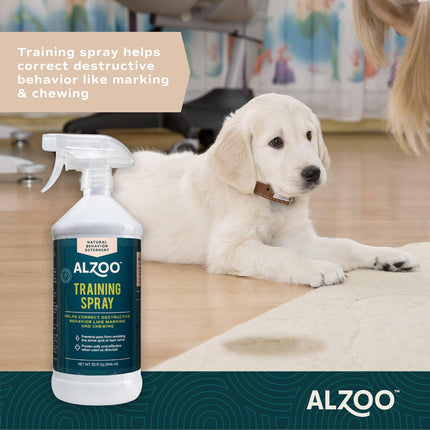 ALZOO Outdoor Training Spray for Dogs, Helps Correct Destructive Behavior Like Marking & Chewing On Outdoor Areas, 100% Plant-Based Active Ingredients, 32 Fl. Oz. Spray Bottle