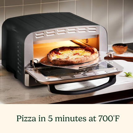 Cuisinart Indoor Pizza Oven – Bake 12” Pizzas in Minutes – Portable Countertop Pizza Oven – Matte Black Stainless Steel - CPZ-120MB