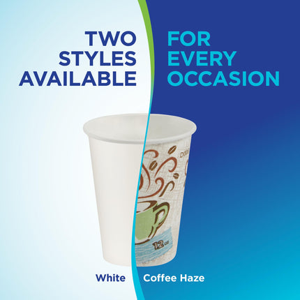 Dixie PerfecTouch 12 oz Paper Coffee Cups By GP PRO, Coffee Haze Design, 500 Count (25 Disposable Cups Per Sleeve, 20 Sleeves Per Case), 5342DX