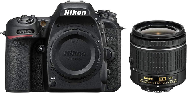 Nikon D7500 20.9MP DX-Format 4K Ultra HD Digital SLR Camera (Body Only) (Renewed) with AF-P DX NIKKOR 18-55mm f/3.5-5.6G VR Lens