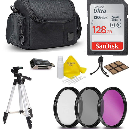 128GB SD Memory Accessory Kit for Canon EOS Rebel T7i T7 T6i T6S T6 T5i T5 T3i SL2 SL1 EOS 80D 77D 70D 60D EOS 9000D 8000D 800D 760D 750D 700D 650D 1300D 1200D 5D Mark III 5D Mark ii 6D 7D Mark ii