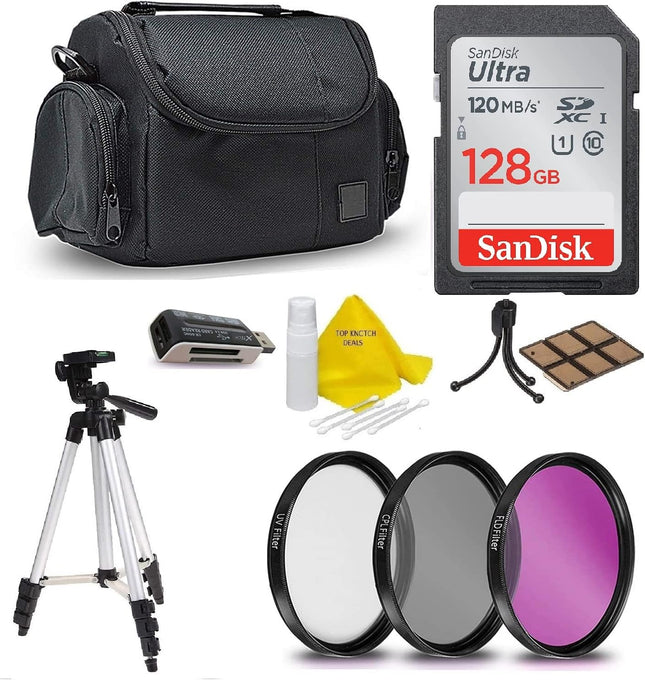 128GB SD Memory Accessory Kit for Canon EOS Rebel T7i T7 T6i T6S T6 T5i T5 T3i SL2 SL1 EOS 80D 77D 70D 60D EOS 9000D 8000D 800D 760D 750D 700D 650D 1300D 1200D 5D Mark III 5D Mark ii 6D 7D Mark ii