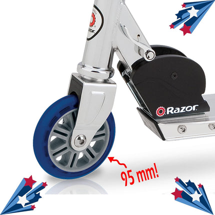 Razor AW Kick Scooter for Kids - Wheelie Bar, Lightweight, Foldable, Aluminum Frame, and Adjustable Handlebars