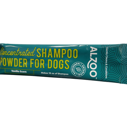 ALZOO Concentrated Shampoo Powder for Dogs, Specially Formulated for Dogs with Sensitive Skin, 100% Plant-Based Active Ingredients, Vanilla Fragrance, Pack of 2