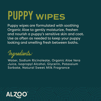 ALZOO Grooming Hypoallergenic Wipes for Dogs, 100% Plant-Based Active Ingredients, 100 Count
