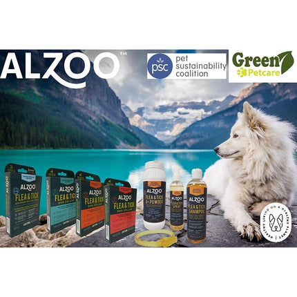 ALZOO Natural Flea & Tick Dog Collar - Helps Repel Fleas, Ticks & Mosquitoes - 100% Plant-Based Active Ingredients - Waterproof - Up to 4 Months Protection - Large-Sized Dogs: 40+ lbs - Pack of 2
