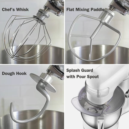 Cuisinart SMD-50CRM Precision Pro 5.5-Quart Digital Stand Mixer with 12-Speeds, 3 Preprogrammed Food Prep Settings, Mixing Bowl, Chef's Whisk, Flat Mixing Paddle, Dough Hook, and Splash Guard, Cream