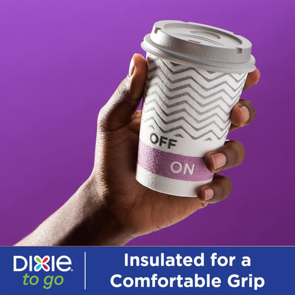 Dixie To Go Paper Coffee Cups With Lids, 12 oz, 156 ct, Disposable Insulated Paper Cups for On-The-Go Hot or Cold Beverages