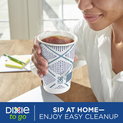 Dixie To Go Paper Coffee Cups, 12 oz, 132 ct, Disposable Insulated Paper Cups for On-The-Go Hot or Cold Beverages