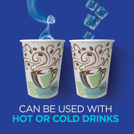 Dixie PerfecTouch 12 oz Paper Coffee Cups By GP PRO, Coffee Haze Design, 500 Count (25 Disposable Cups Per Sleeve, 20 Sleeves Per Case), 5342DX