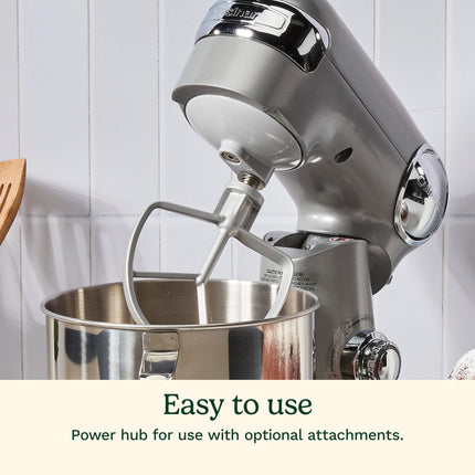 Cuisinart SMD-50CRM Precision Pro 5.5-Quart Digital Stand Mixer with 12-Speeds, 3 Preprogrammed Food Prep Settings, Mixing Bowl, Chef's Whisk, Flat Mixing Paddle, Dough Hook, and Splash Guard, Cream