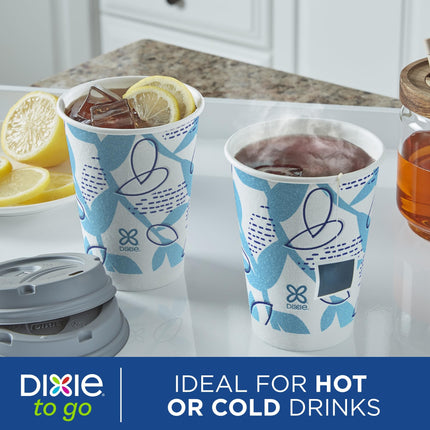 Dixie To Go Paper Coffee Cups, 12 oz, 132 ct, Disposable Insulated Paper Cups for On-The-Go Hot or Cold Beverages