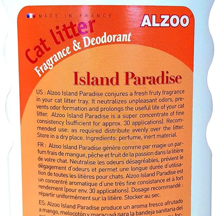 ALZOO Cat Litter Deodorizer, Island Paradise Scent - Neutralize and prevent odor formation -- Prolong the life of your litter -- 26 oz - about 30 uses