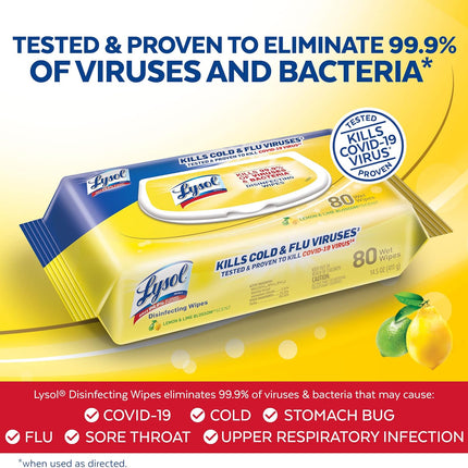 Lysol Disinfecting Handi-Pack Wipes, Lemon and Lime Blossom, 480 Count