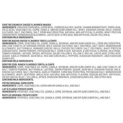 Frito-Lay Snacks Classic Mix Chips Variety Pack, Doritos, Lay's Ruffles, Cheetos, Fritos, 18 Count(Pack of 1) (Assortment May Vary)